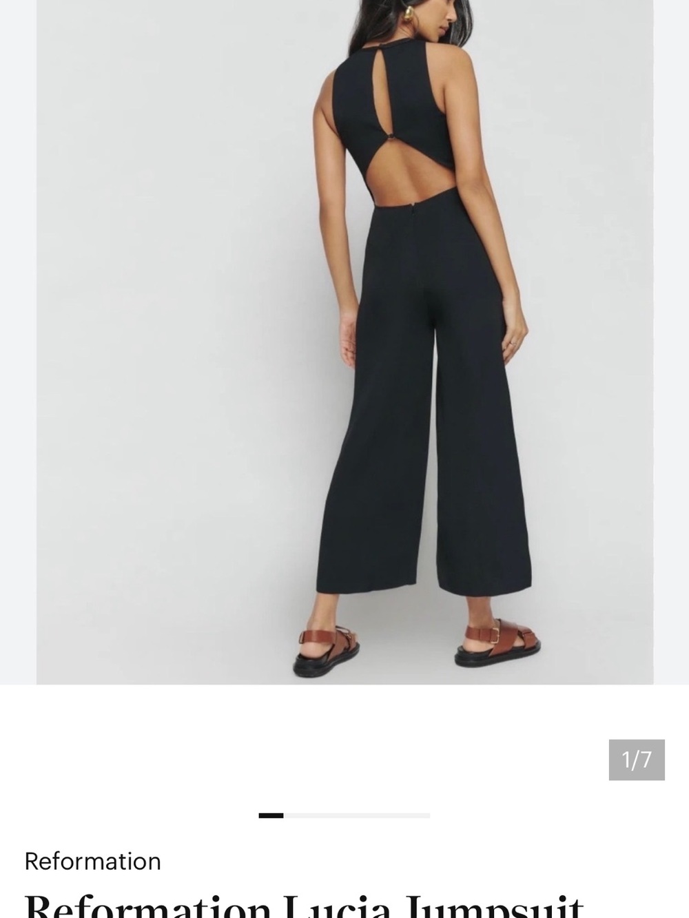 Reformation Black Cutout Wide-Leg Jumpsuit - Picture 4 of 7